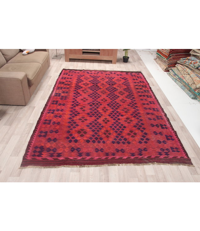 287x192cm Hand Woven Afghan Wool Kilim Area Rug