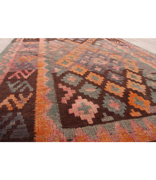 176x93cm Handgewebte Orientalisch Wolle Kelim Teppich