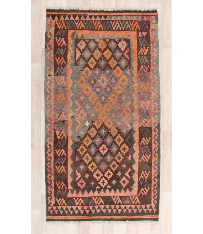 176x93cm Hand Woven Afghan Wool Kilim Area Rug