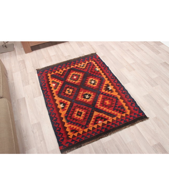 127x96cm Hand Woven Afghan Wool Kilim Area Rug
