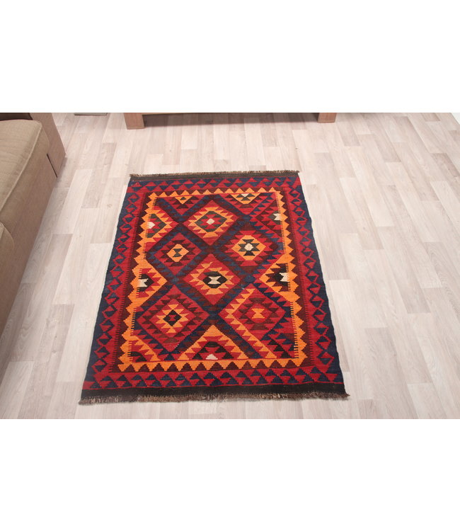 127x96cm Hand Woven Afghan Wool Kilim Area Rug