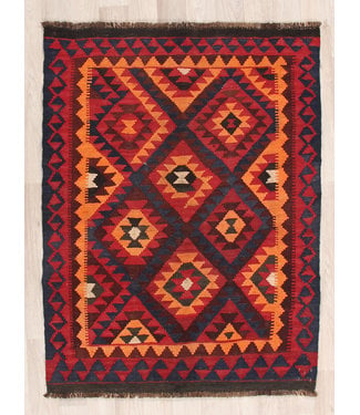 127x96cm Hand Woven Afghan Wool Kilim Area Rug