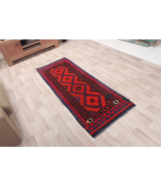 194x71cm Hand Woven Afghan Wool Kilim Area Rug