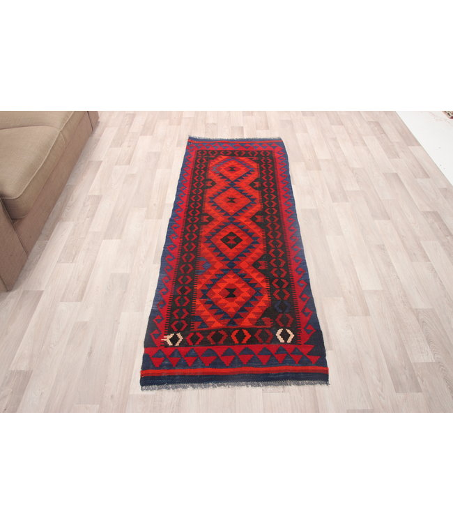 194x71cm Hand Woven Afghan Wool Kilim Area Rug