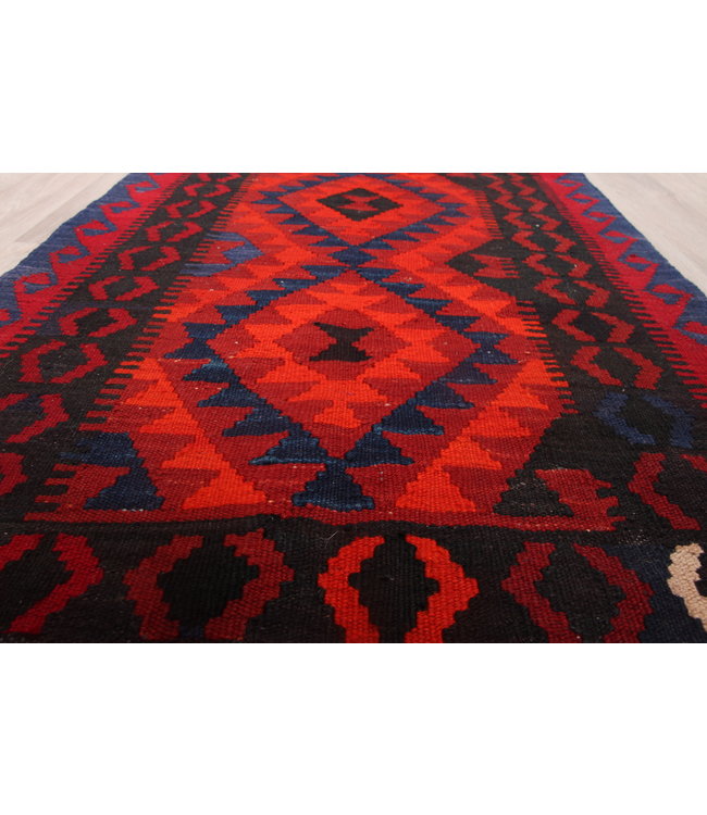 194x71cm Hand Woven Afghan Wool Kilim Area Rug