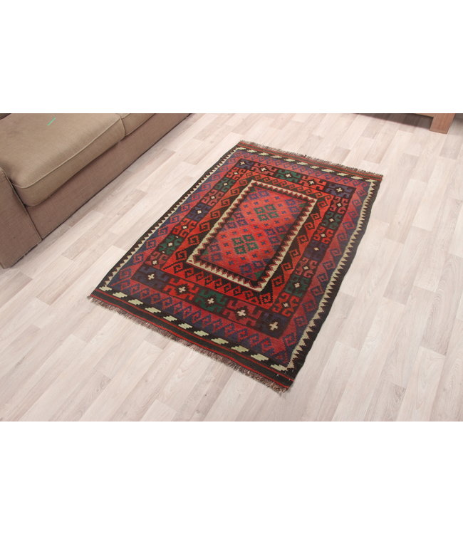 141x101cm Handgewebte Orientalisch Wolle Kelim Teppich