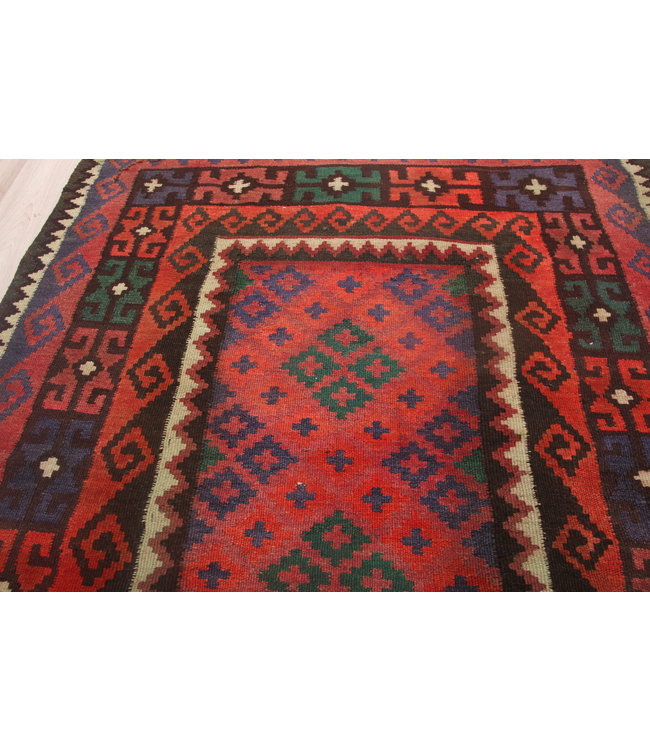 141x101cm Hand Woven Afghan Wool Kilim Area Rug