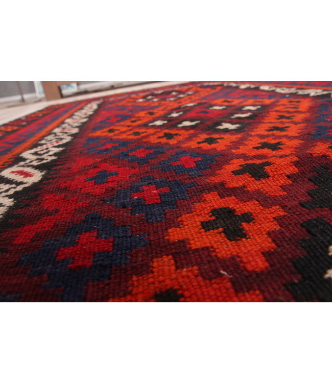 232x114cm Handgewebte Orientalisch Wolle Kelim Teppich