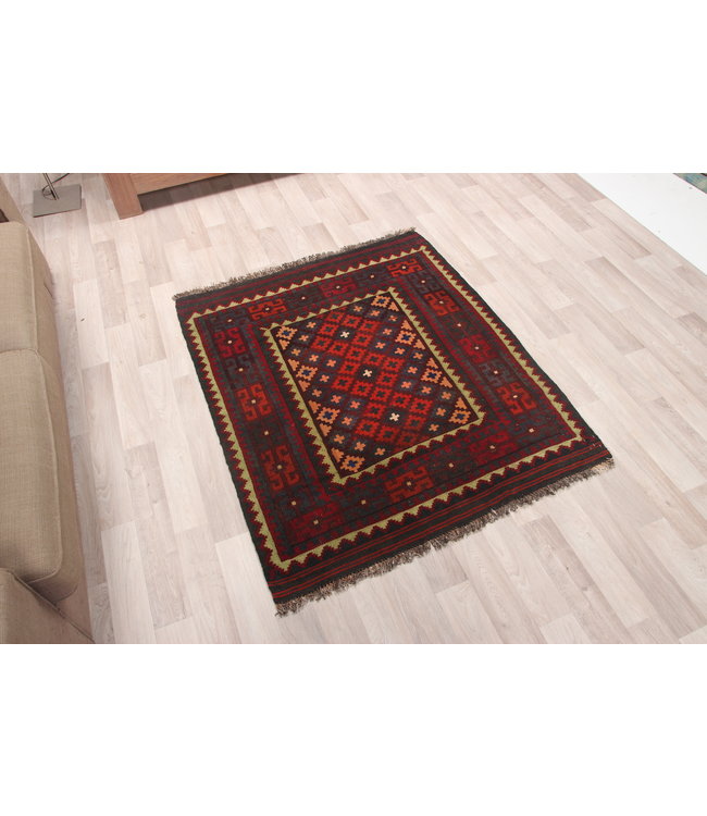 130x110cm Handgemaakt Oosters Kelim Wol Vloerkleed