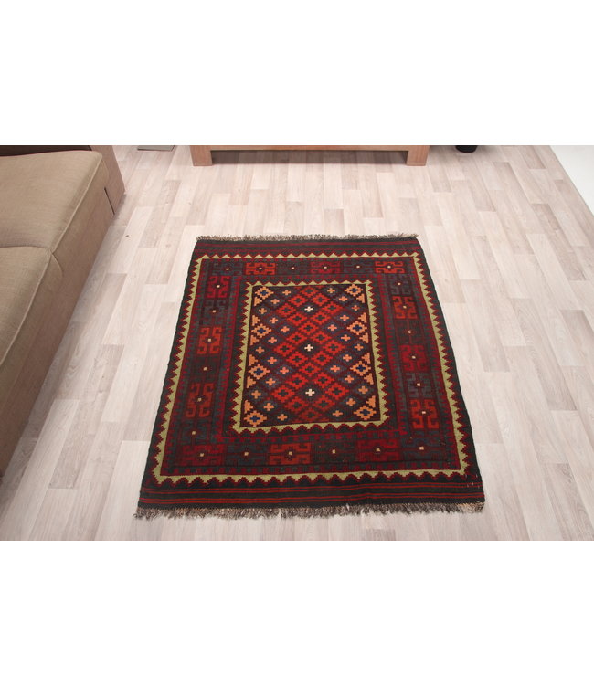 130x110cm Hand Woven Afghan Wool Kilim Area Rug