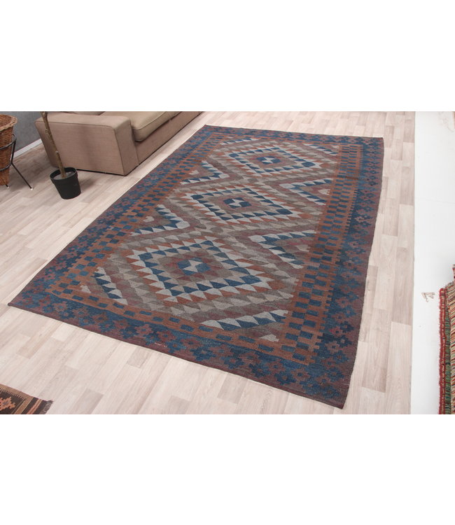 295x201 cm Hand Woven Afghan Wool Kilim Area Rug