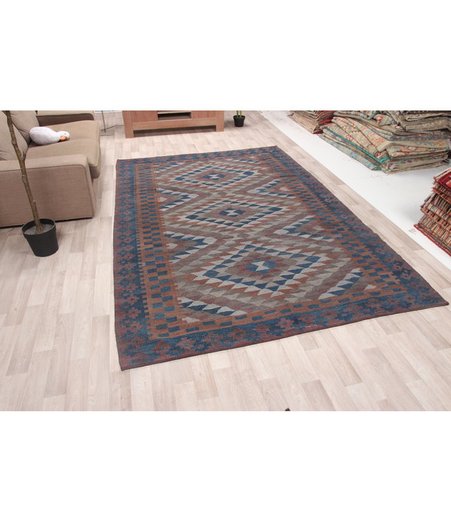 295x201 cm Handgewebte Orientalisch Wolle Kelim Teppich