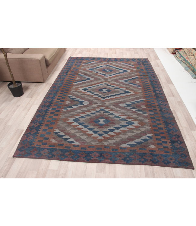 295x201 cm Handgewebte Orientalisch Wolle Kelim Teppich