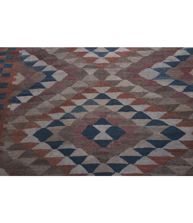 295x201 cm Handgemaakt Oosters Kelim Wol Vloerkleed