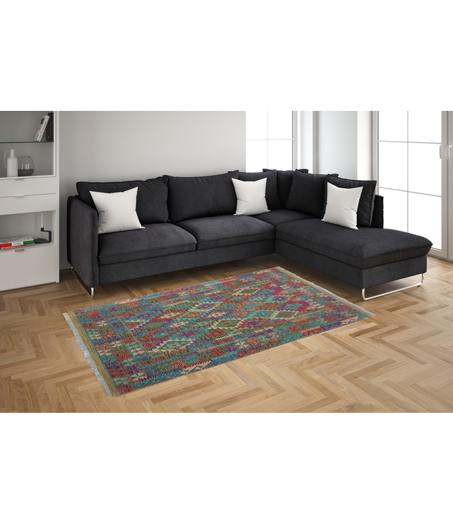 kelim  198x151 cm vloerkleed tapijt kelims hand geweven