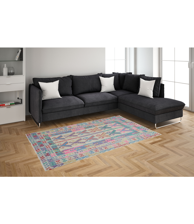 Hand Woven Afghan Wool Kilim Area Rug 238X187 cm