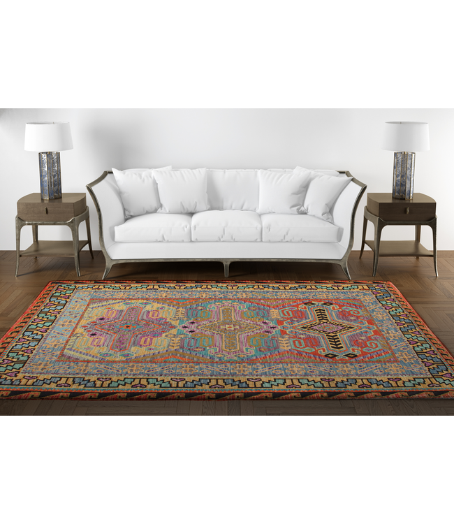 293x203 cm Handgemacht Wolle Kelim Teppich Orientteppich