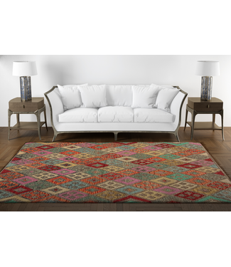 Hand Woven Afghan Wool Kilim Area Rug 194x154 cm