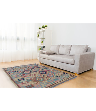 Hand Woven Afghan Wool Kilim Area Rug 248x164 cm