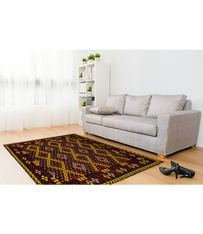 Hand Woven Afghan Wool Kilim Area Rug 285x256 cm