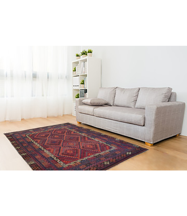 Handgewebte Orientalisch Wolle Kelim Teppich 395 x 231 cm