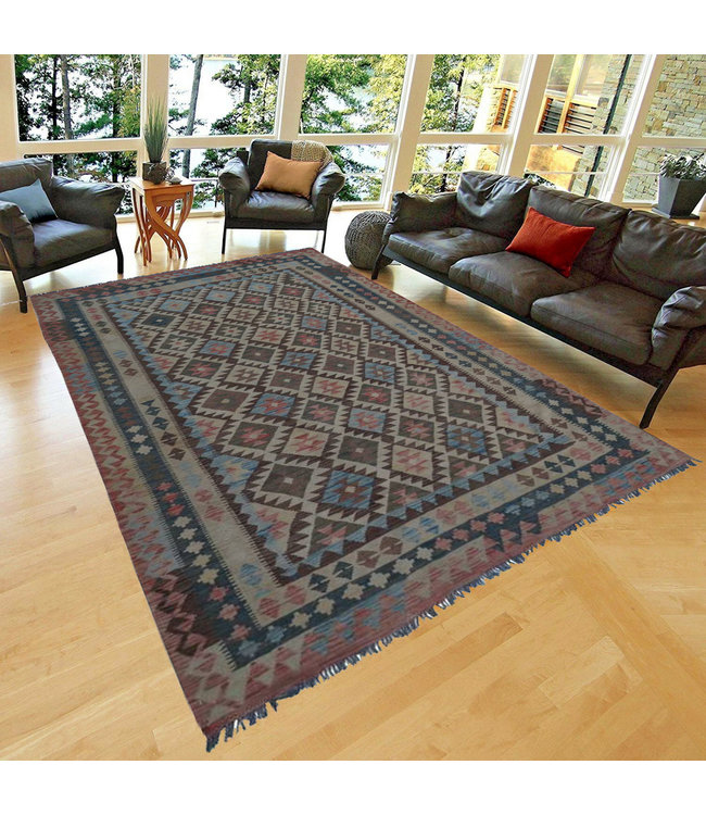 Handgewebte Orientalisch Wolle Kelim Teppich 303x192 cm
