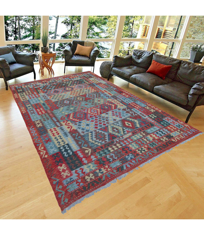 Handgewebte Orientalisch Wolle Kelim Teppich 358x244 cm