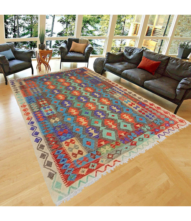 ( 8'1 x 5'11)-Feet    kelim rug 247 x 181 cm