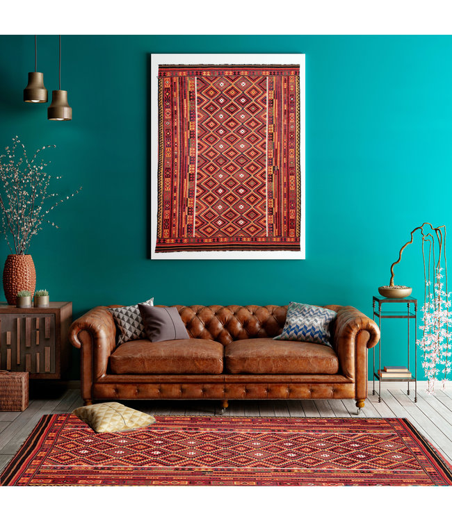 Handgewebte Orientalisch Wolle Kelim Teppich 475x278 cm