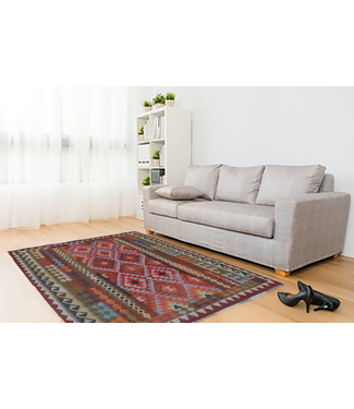 210x163 cm Handgewebte Orientalisch Wolle Kelim Teppich