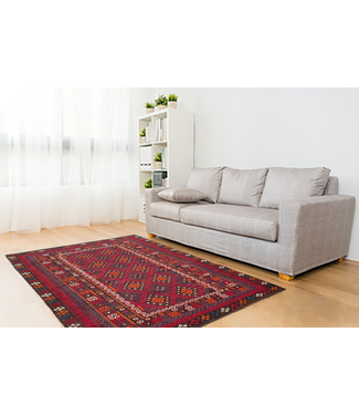 396x263 cm Handgewebte Orientalisch Wolle Kelim Teppich
