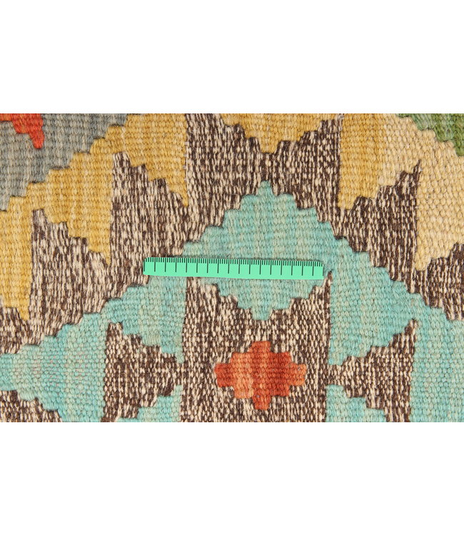 Fantastic Oriental Handwoven Geometric Afghan Kilim Rug 292x81 cm Multi color Rectangle Tribal 100% Wool