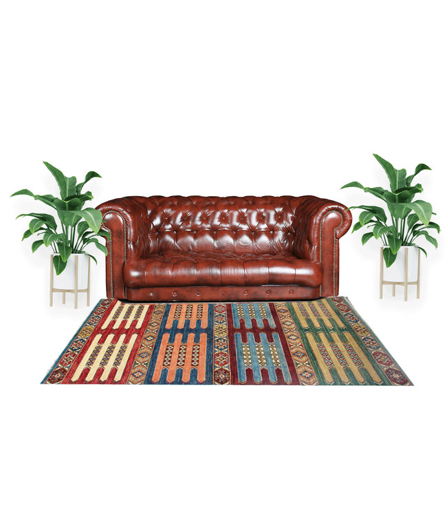 234x170cm Kazak Rug Fine Hand knotted  Wool  Oriental Carpet