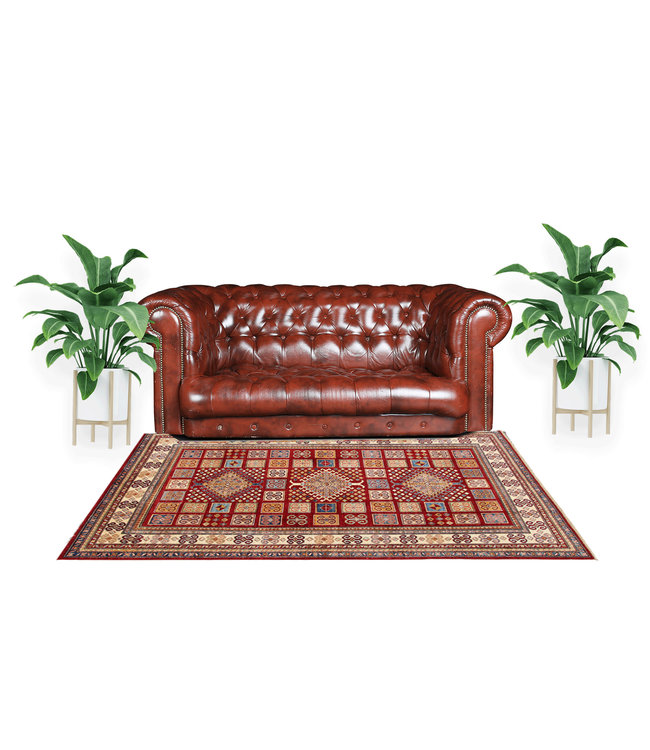 231x171cm Kazak Rug Fine Hand knotted  Wool Oriental Carpet