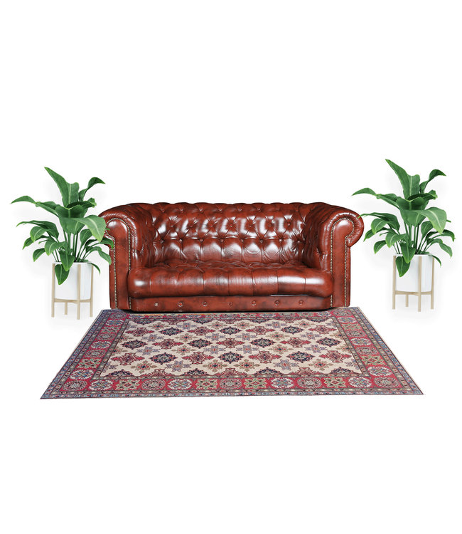 Hand knotted  9'6x6'6 wool kazak area rug  294x202 cm  Oriental carpet