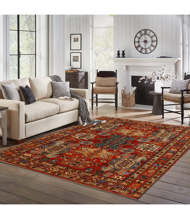 238x174 cm Kazak Rug Fine Hand knotted  Wool Oriental Carpet