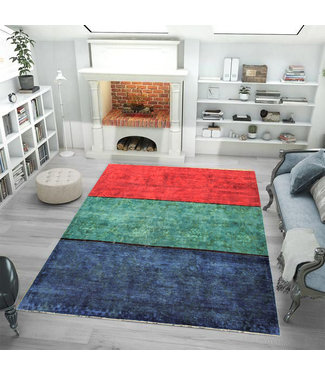 Hand knotted 7'6x6'3 Modern  Wool Rug 232x195 cm  Abstract Carpet