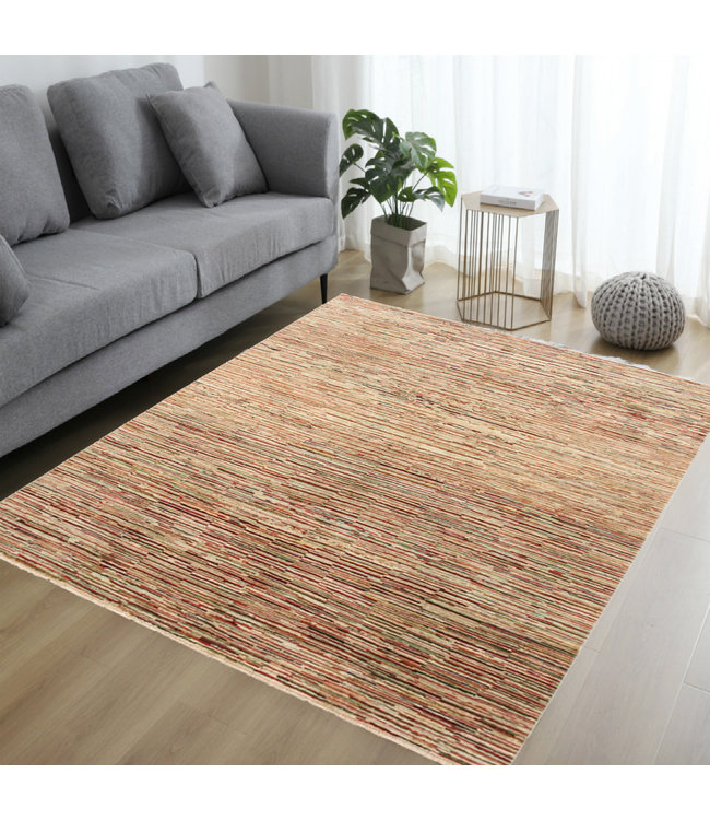 Handgeknüpft Modern Stribe 250x197 cm Abstrakt Wolle Teppich