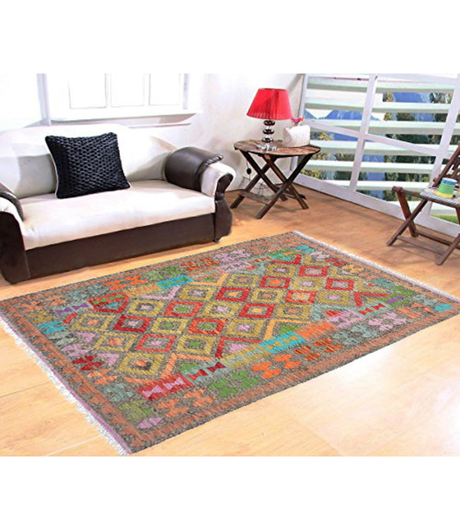 (6'3 x 5'2  )-Feet   kelim rug  193x158 cm