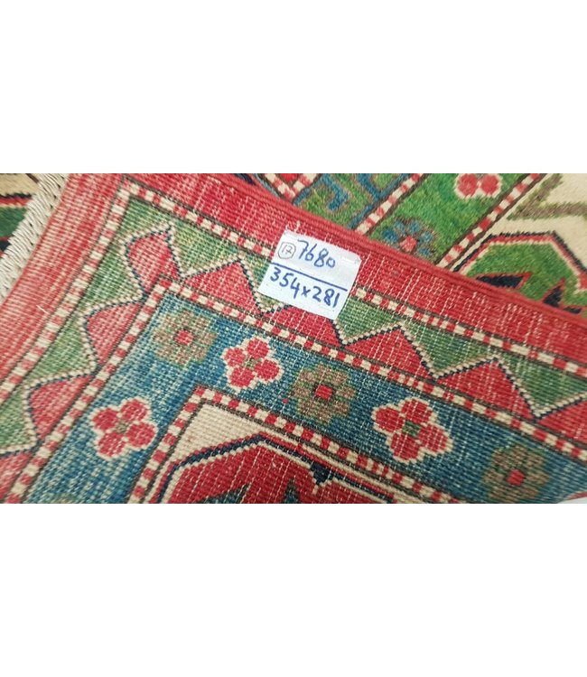 354x281 cm Kazak Rug Fine Hand knotted  Wool Oriental Carpet