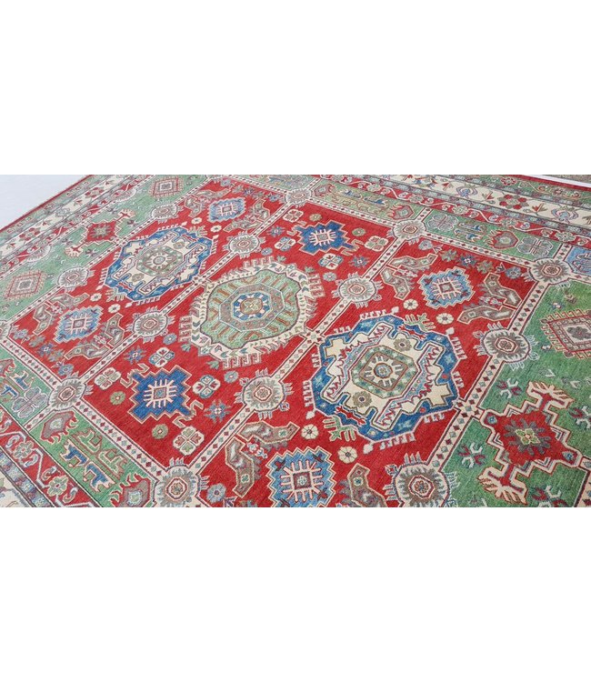 363x281 cm Kazak Rug Fine Hand knotted  Wool Oriental Carpet