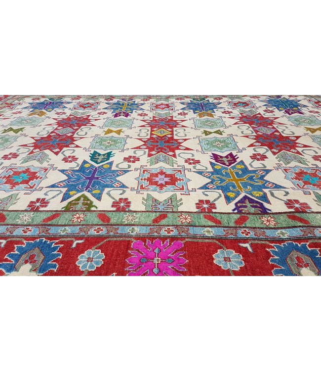 362x279 cm Kazak Rug Fine Hand knotted  Wool Oriental Carpet