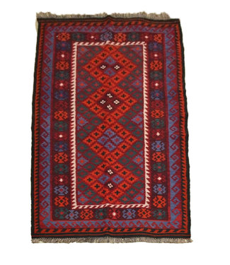 Hand Woven Afghan Wool Kilim Area Rug 198 x 100 cm (6'5x3'3) Feet