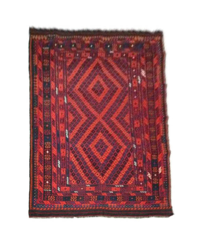 Handgewebte Orientalisch Wolle Kelim Teppich 370 x 240 cm