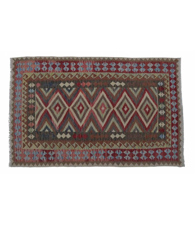 Hand Woven Afghan Wool Kilim Area Rug 248x162 cm