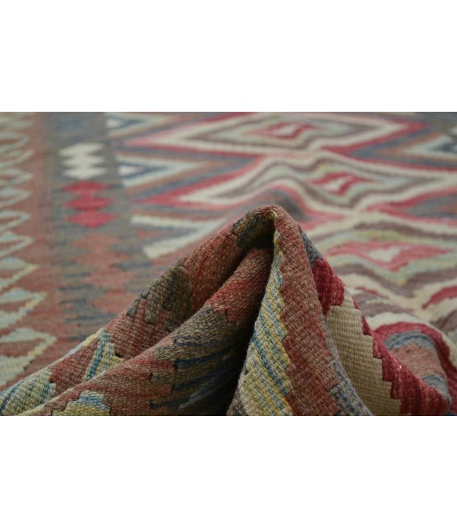 Hand Woven Afghan Wool Kilim Area Rug 248x162 cm