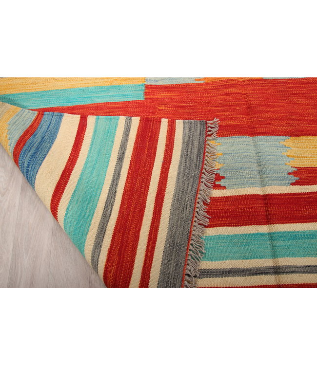264x167 cm Handmade Afghan modern Kilim Area Rug Wool Carpet