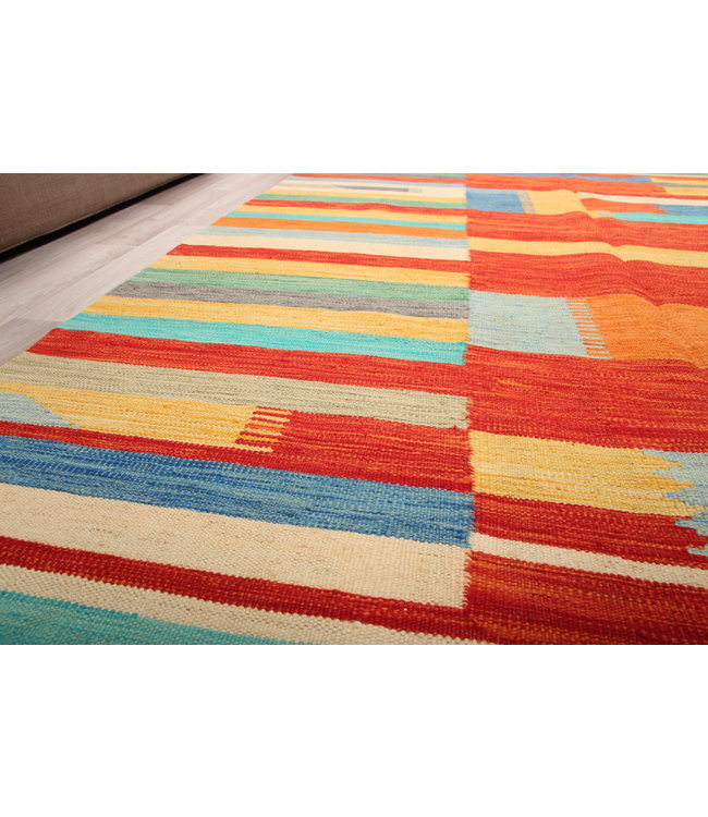 264x167 cm Handmade Afghan modern Kilim Area Rug Wool Carpet
