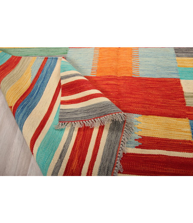 264x167 cm Handmade Afghan modern Kilim Area Rug Wool Carpet