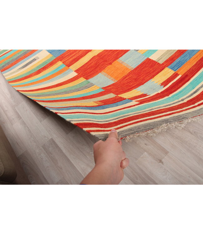 264x167 cm Handmade Afghan modern Kilim Area Rug Wool Carpet